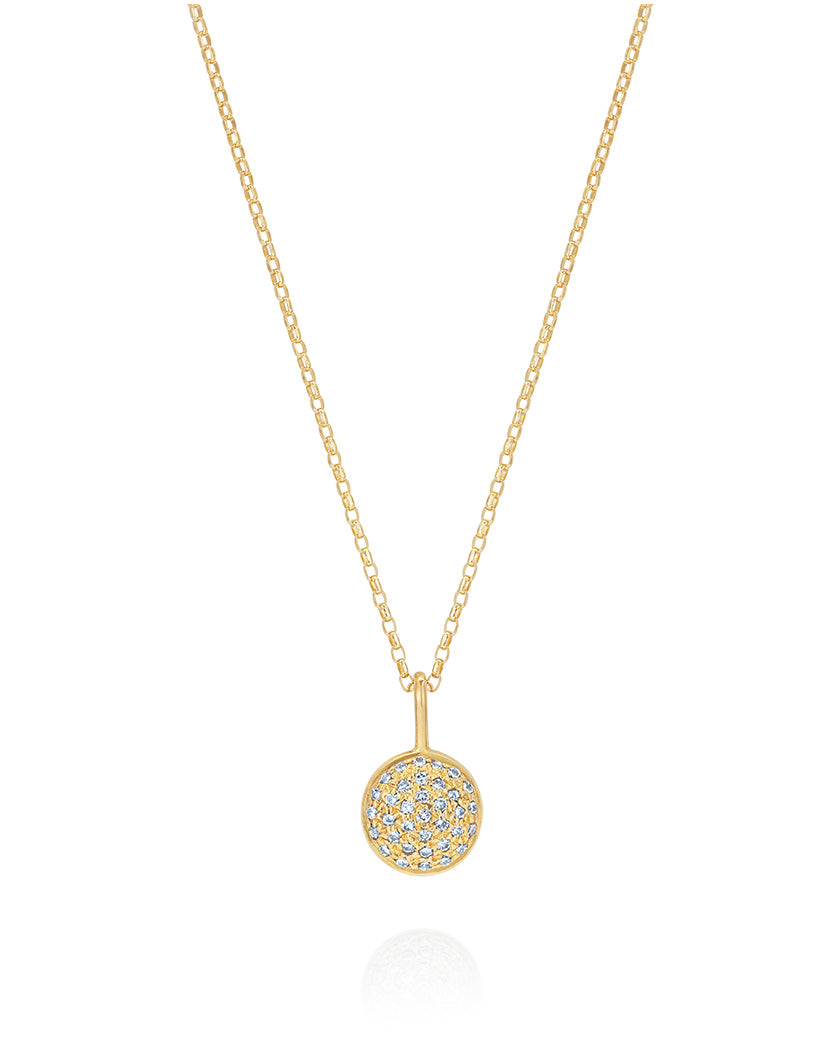 Diamond Studded Button Pendant